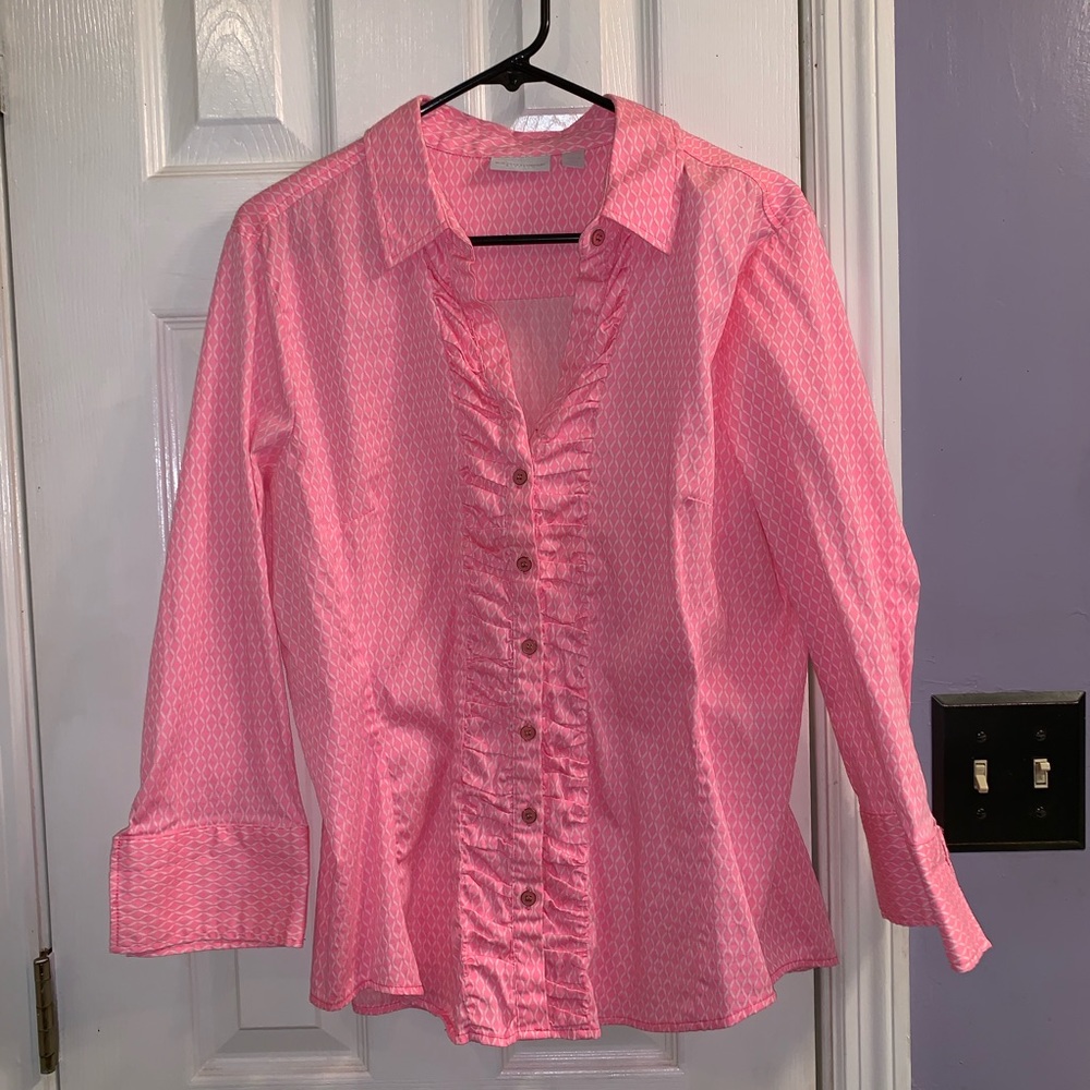 Bright pink 3/4 sleeve New York & Co Blouse